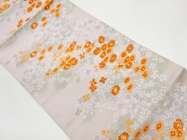 JAPANESE KIMONO / VINTAGE NAGOYA OBI / WOVEN FLOWERS
